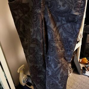 Chico’s Paisley Patterned Pants - Black and Brown Size 2 equivalent to size 12
